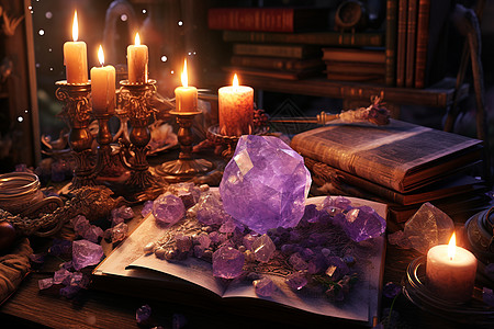 神秘力量的塔罗牌紫水晶图片