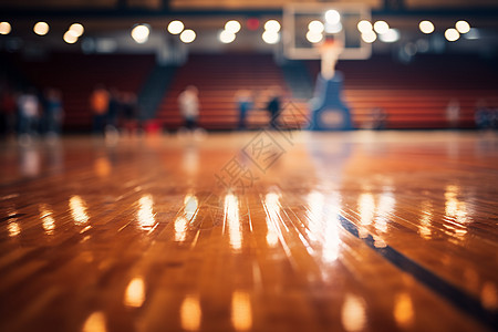 篮球地面室内篮球场馆的光滑地面背景