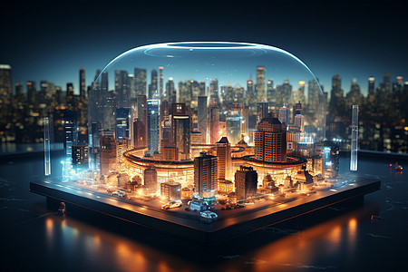 未来派城市新能源数据概念图图片