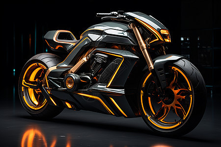 炫酷的科技感摩托车背景图片