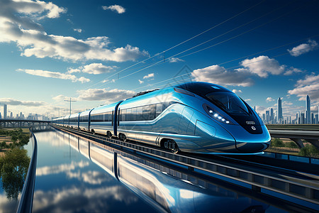 未来感流畅的高速列车图片