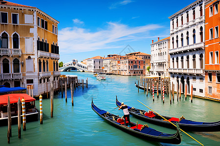 威尼斯水城的水上游船图片