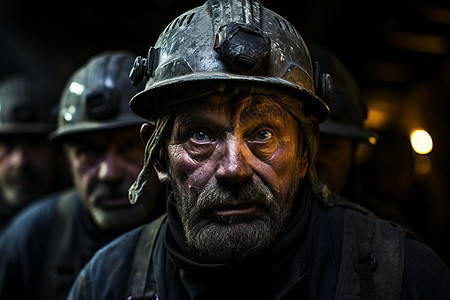 煤矿中辛勤工作的工人背景图片