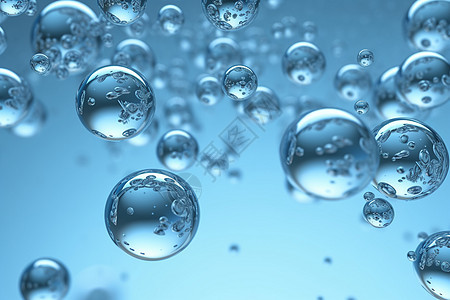 水中透明的气泡图片