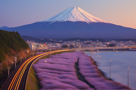 壮观的富士山景观图片