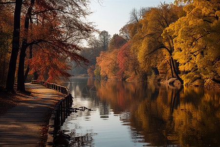 秋日之美的森林景观图片