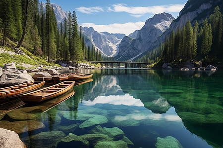 夏季湖光山色的美丽景观图片