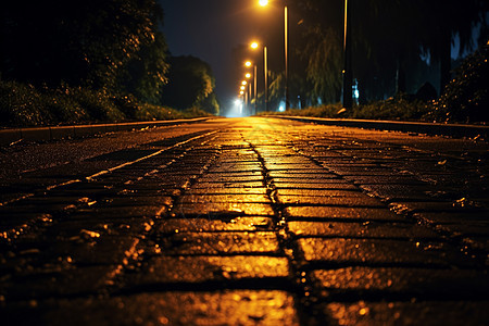 雨后的城市道路景观背景图片