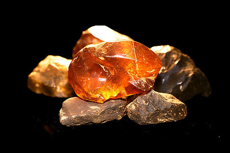 天然矿物的琥珀宝石图片