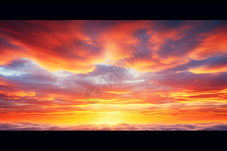 橙色的夕阳天空景观背景图片