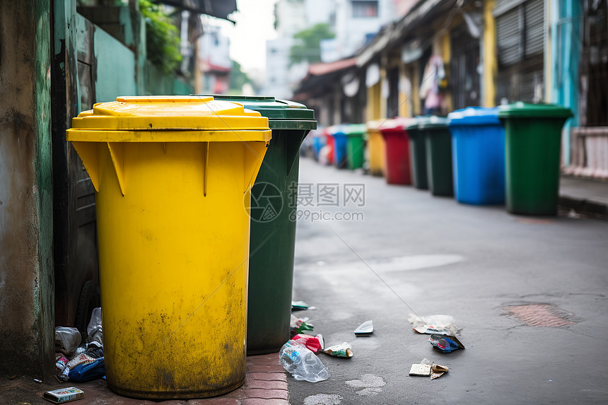绿色环保的垃圾桶图片