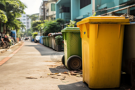 环保街景的垃圾桶背景图片