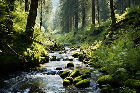 山林小溪山林溪流背景