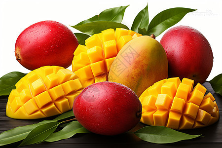 热带甜美的芒果背景图片