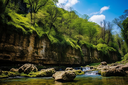 山林小溪山林清泉背景