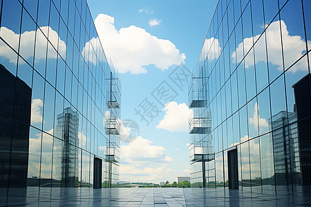 高层玻璃建筑背景图片