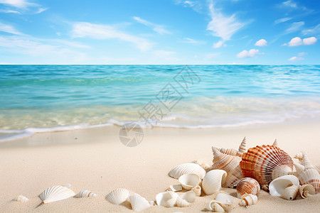 五彩缤纷的贝壳海滩图片
