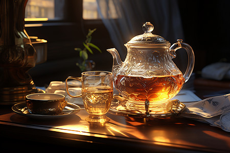 茶之雅致茶具沏茶高清图片