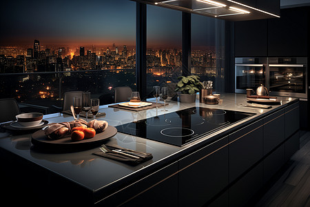 现代厨房设计背景图片