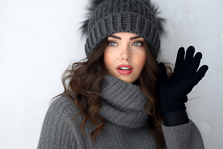冬日的时尚女子背景图片