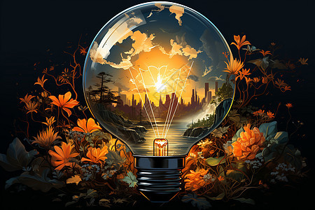 灯泡与环保能源图片