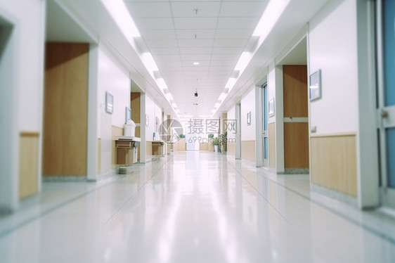 医院内的干净的走廊图片