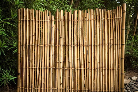 花园里的竹子围栏图片