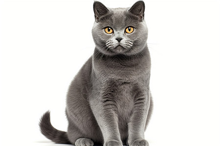 机灵的灰色英短猫背景图片