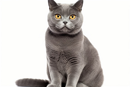 灰色的家养英短猫背景图片