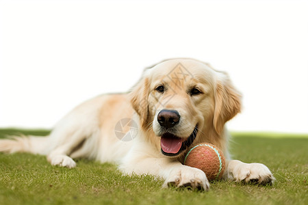 乖巧可爱的金毛犬背景图片