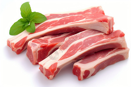 新鲜切割的牛肉排骨图片