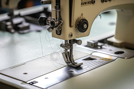 服装加工厂里的缝纫机图片
