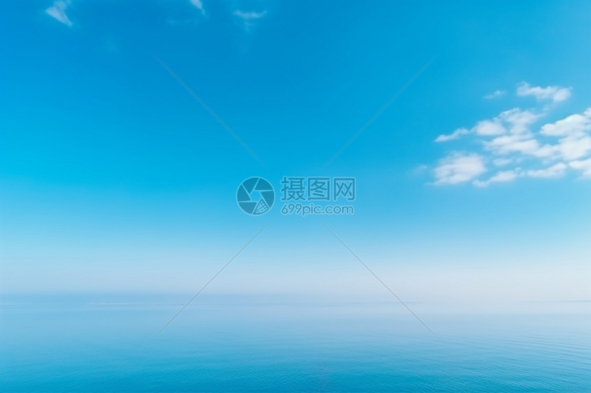 夏日蓝天碧海的美丽景观图片