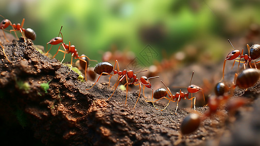 忙碌的蚁群觅食蚂蚁高清图片