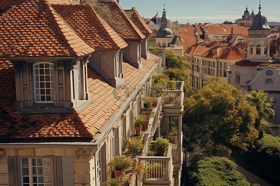 欧洲城市的古典建筑美景图片