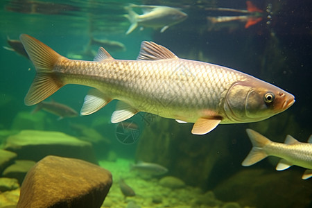 水中的大鱼杂食动物高清图片