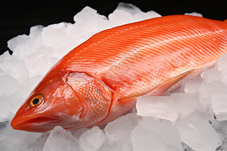 冰上新鲜美味生鱼图片