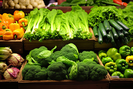 市集上多种蔬菜图片
