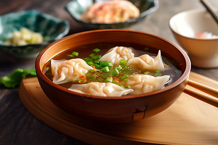 饺子馄饨一碗馄饨背景