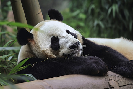 慵懒昏睡的大熊猫图片