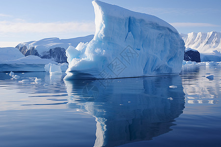 全球变暖导致的冰川融化背景图片