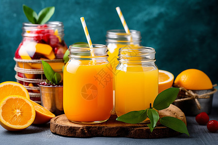 橙汁分隔符果香四溢的橙汁背景