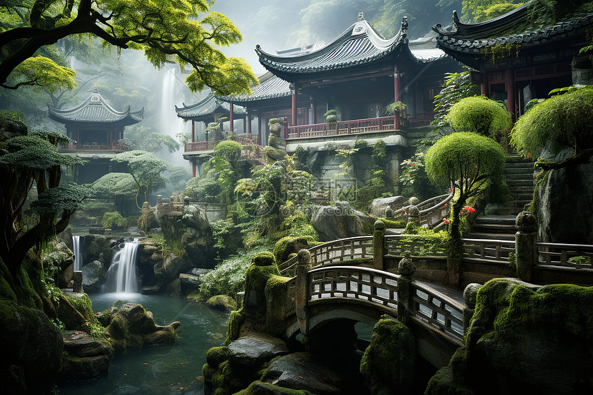 中国庭园建筑图片