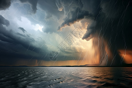海洋上的暴风雨图片