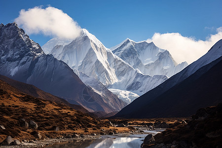 自然美景冰雪之巅的美景背景