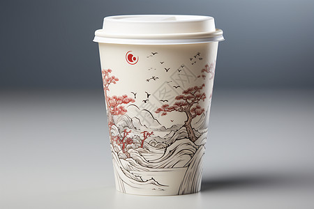 咖啡杯上的传统图案图片