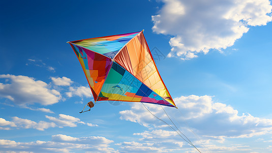 绚丽高飞五彩斑斓的风筝高清图片