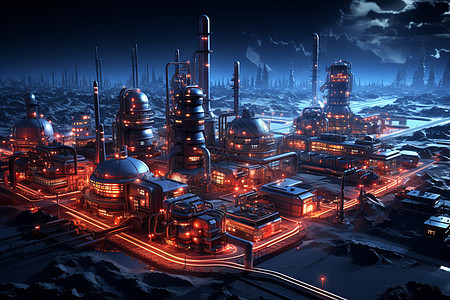 夜幕下的未来之城图片