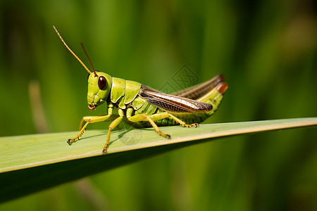 一只绿色的蝗虫图片