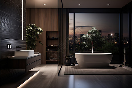 整洁舒适的浴室高清图片